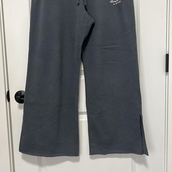 Abercrombie and Fitch Soft Collection dark gray wide leg sweatpants size Large - Picture 3 of 9